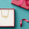 Gouden kinder naamketting model Diego Gepersonaliseerd met gratis cadeau doos
