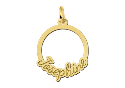 Gouden communie hanger met naam