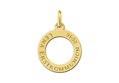 Gouden eerste heilige communie hanger
