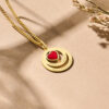 Gouden ketting met swarovski steen in hartvorm - Afbeelding 2