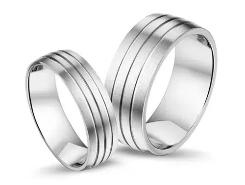 Stalen vriendschapsringen love Deluxe - 6mm & 9mm Vriendschapsringen Set