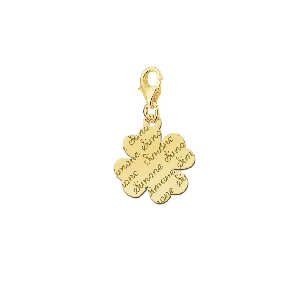 Gouden Bedel Voor Ketting Repeat Klavertje