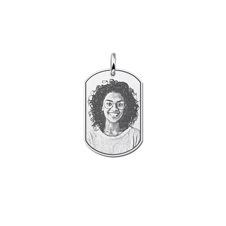 Dogtag Foto hanger van zilver