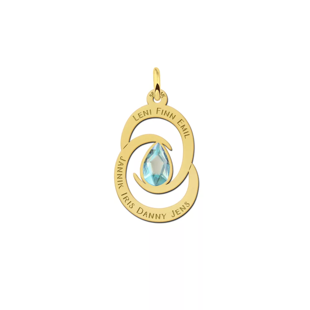 14k Goud hanger met swarovski steen