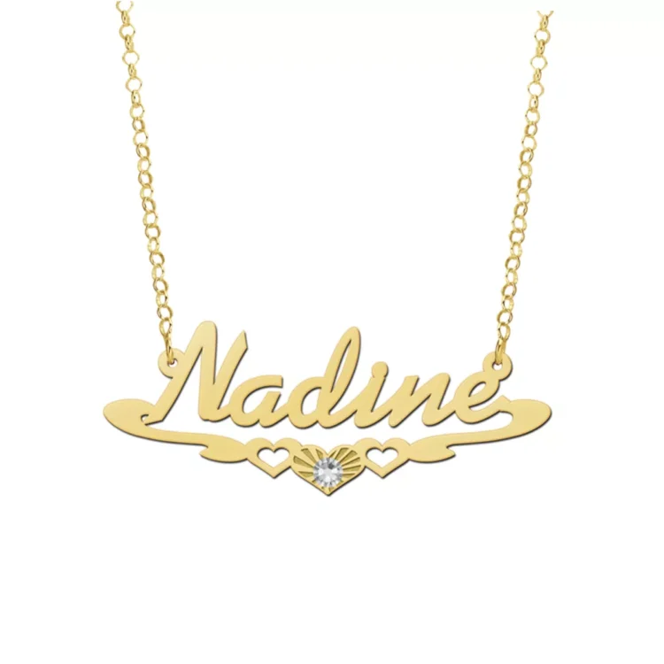 Goud vergulde ketting met naam model Nadine Gepersonaliseerd