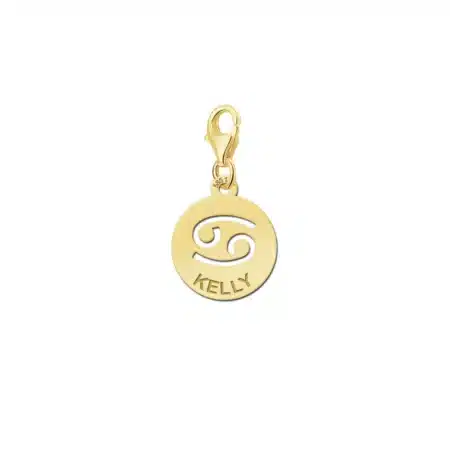 Gegraveerde Gouden Bedeltje Zodiac Kreeft