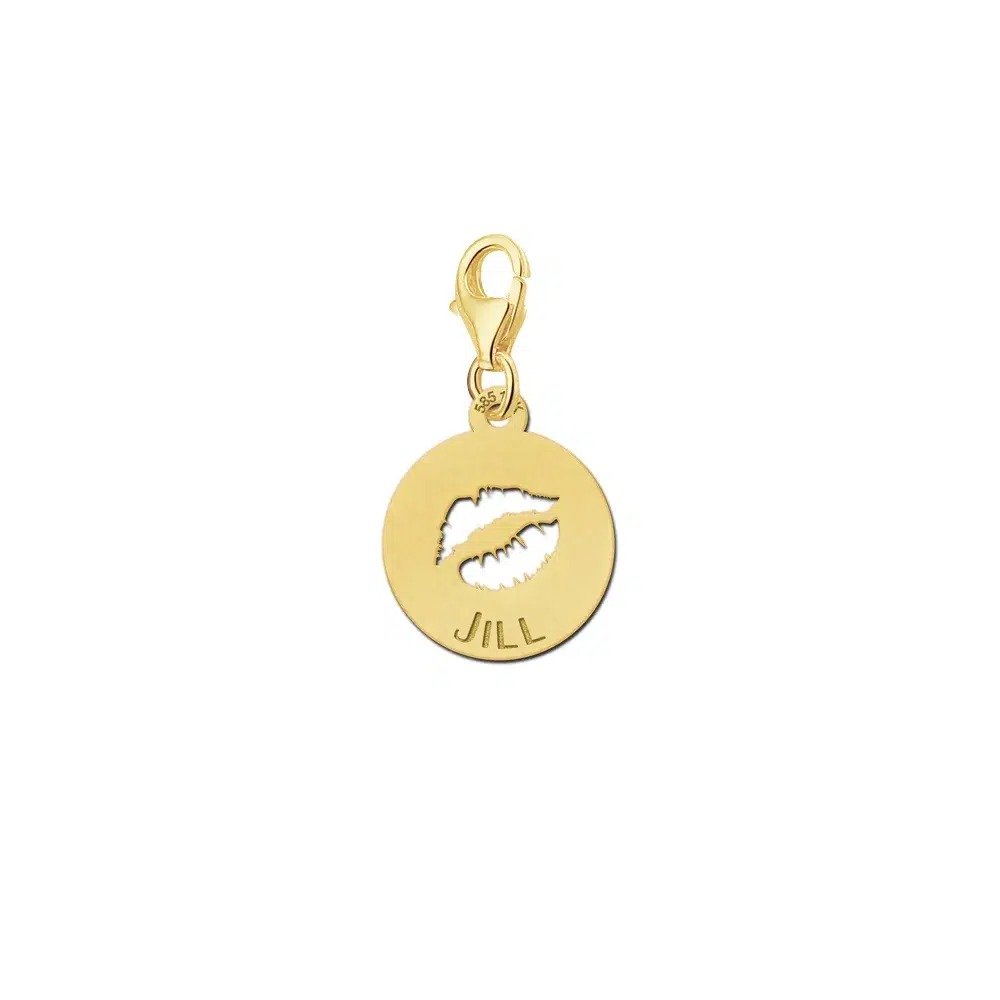 Gouden Charm Lips Met Naam