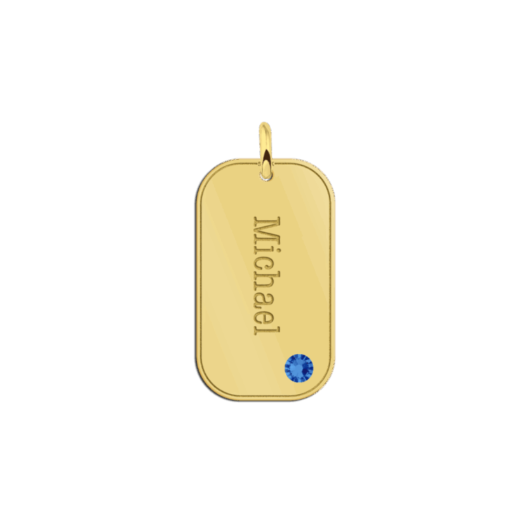 Gouden geboorte sieraad Gegraveerd