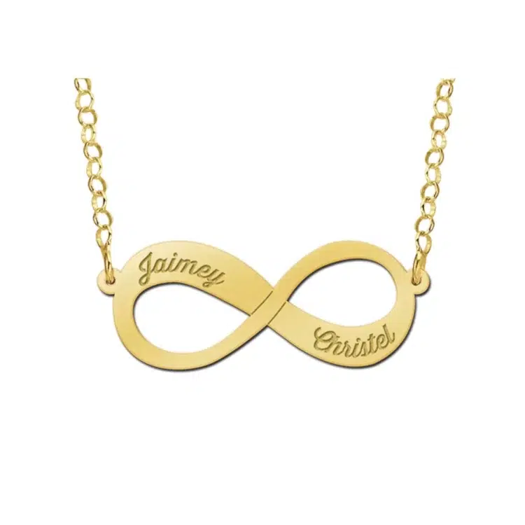 Gouden infinity hanger twee namen