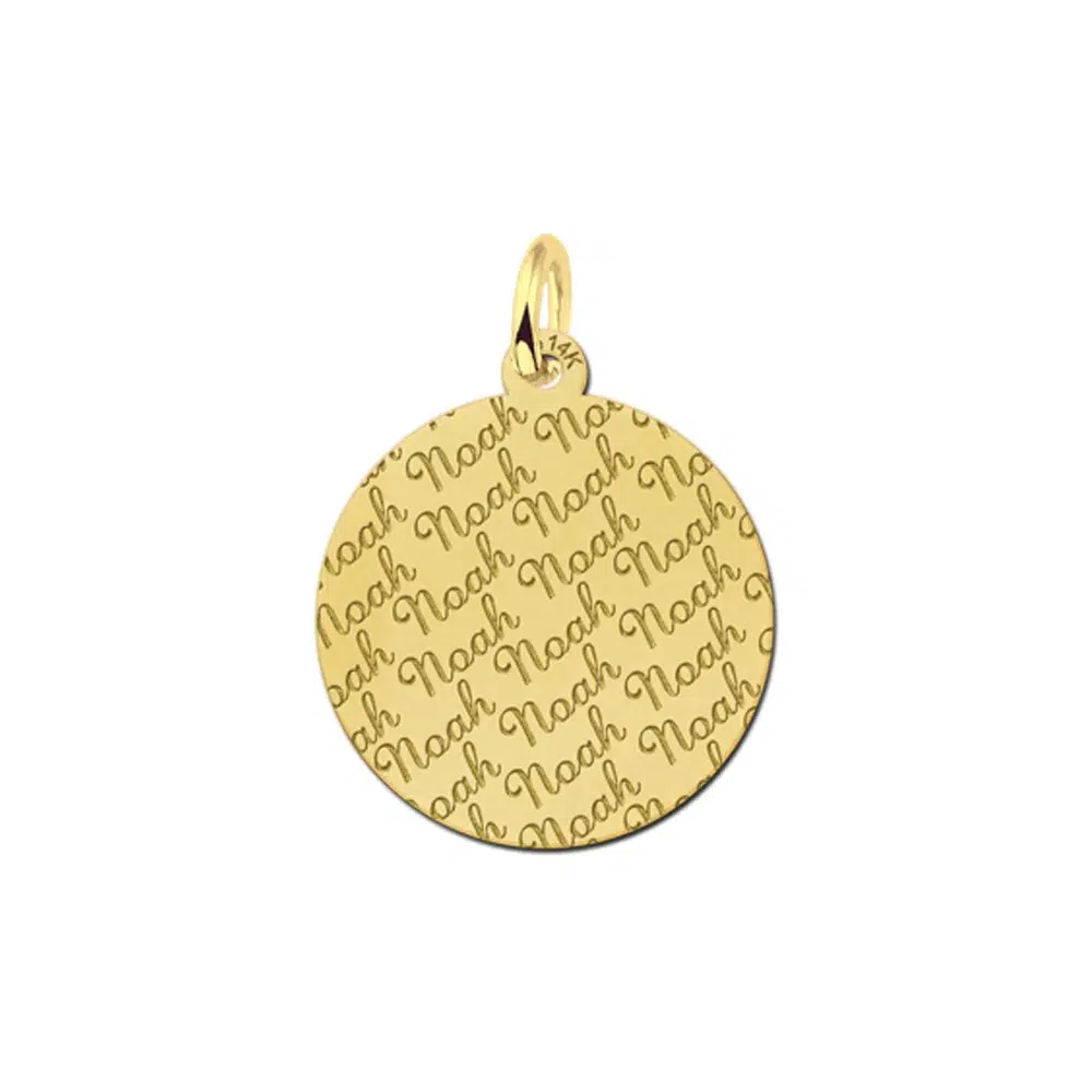 Gouden hanger rond repeat – 19 x 19 mm – Large