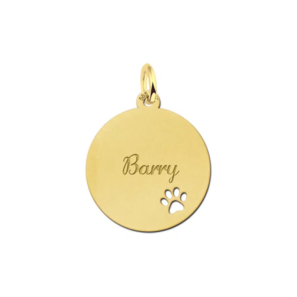 Gouden hanger rond pootje – 19 x 19 mm – Large