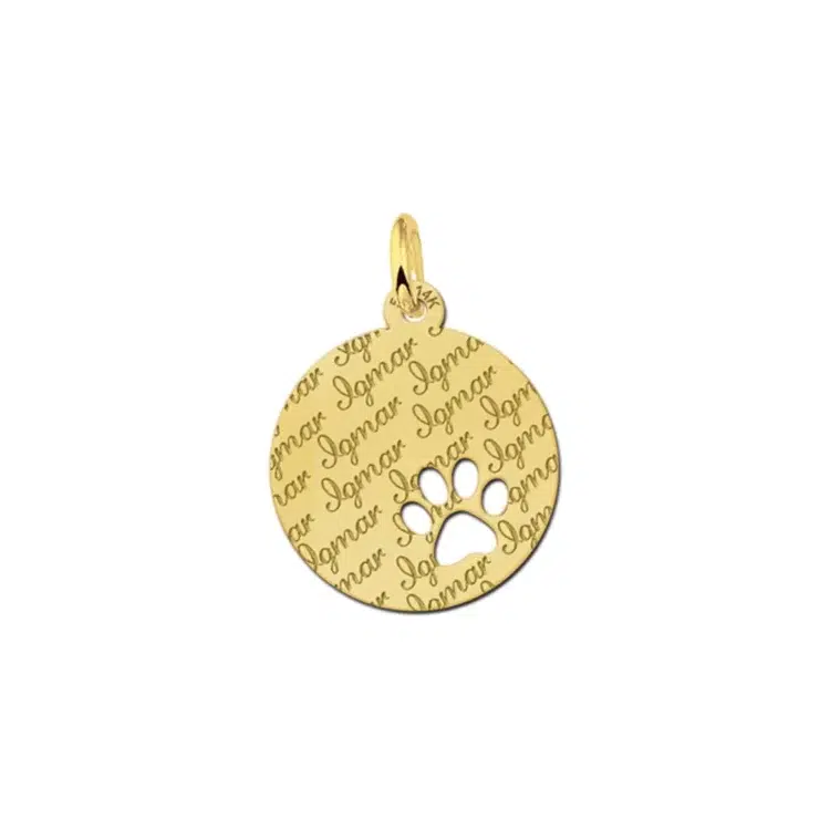 Gouden hanger achthoek pootje repeat– 17 x 17 mm – Small