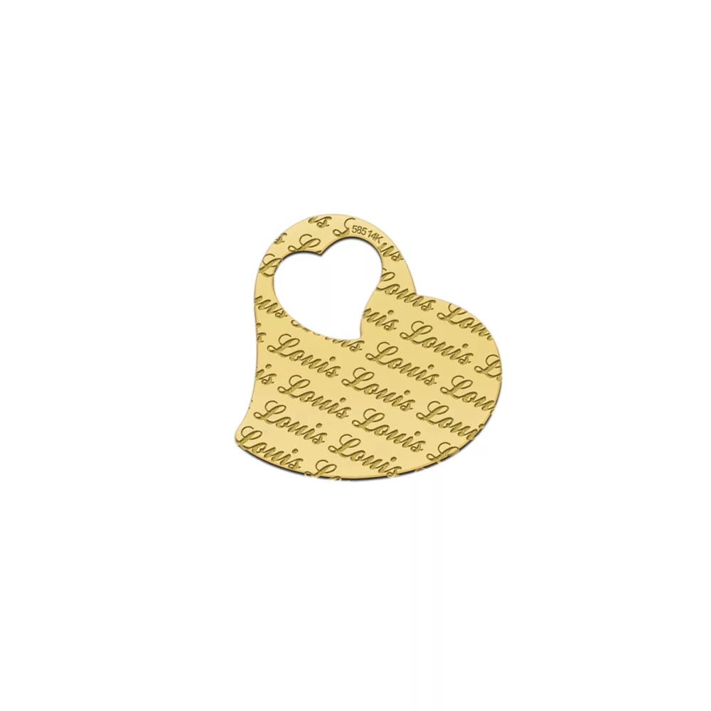 Gouden naamhanger repeat hart
