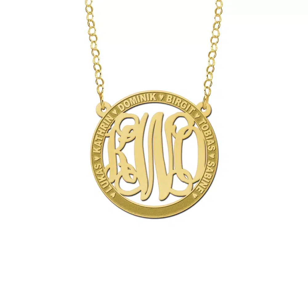 Gouden initialen ketting namen