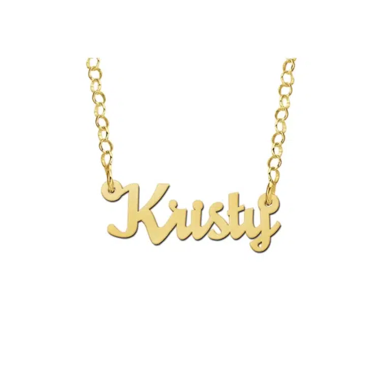 Gouden kinder naamketting model Kristy Gepersonaliseerd