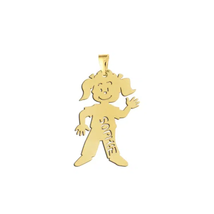 Gouden mama sieraad meisje Gegraveerd