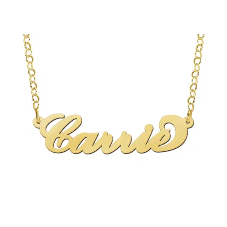Gouden Naamketting Carrie style Gepersonaliseerd