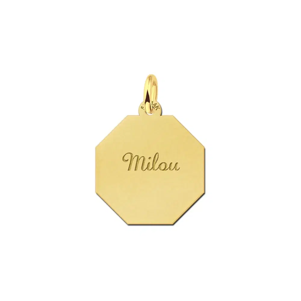 Gouden hanger achthoek – 17 x 17 mm – Small