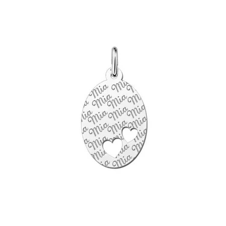 Zilveren hanger ovaal voetjes Repeat – 14 x 19 mm – Small