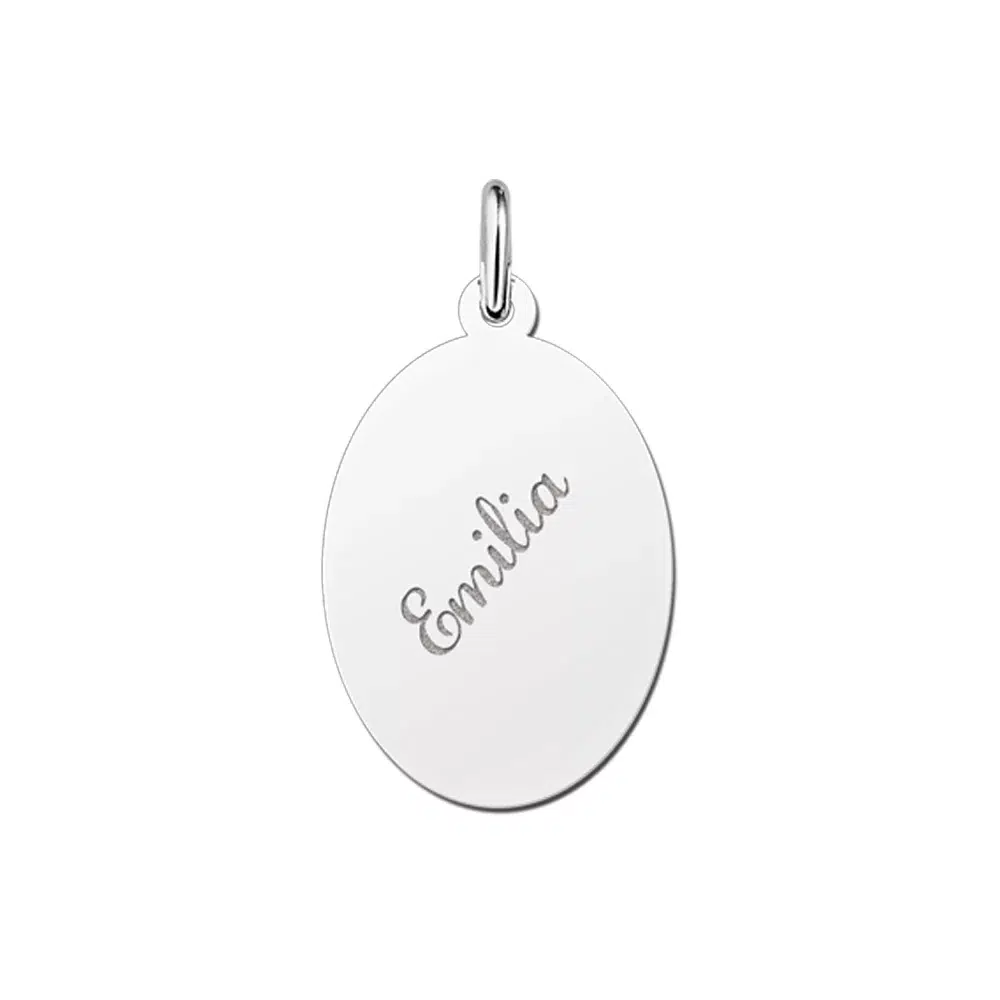 Zilveren hanger ovaal – 16 x 22 mm – Large
