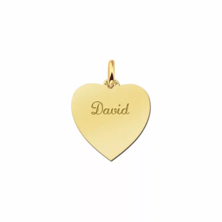 Gouden hart hanger plain – 17 x 17 mm – Small