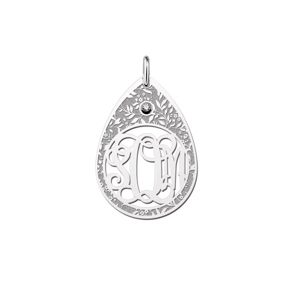 Monogram initiaal hanger druppel
