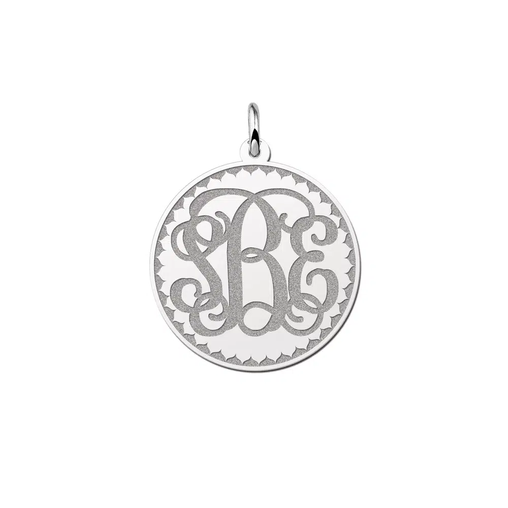 Monogram initiaal hanger gravure