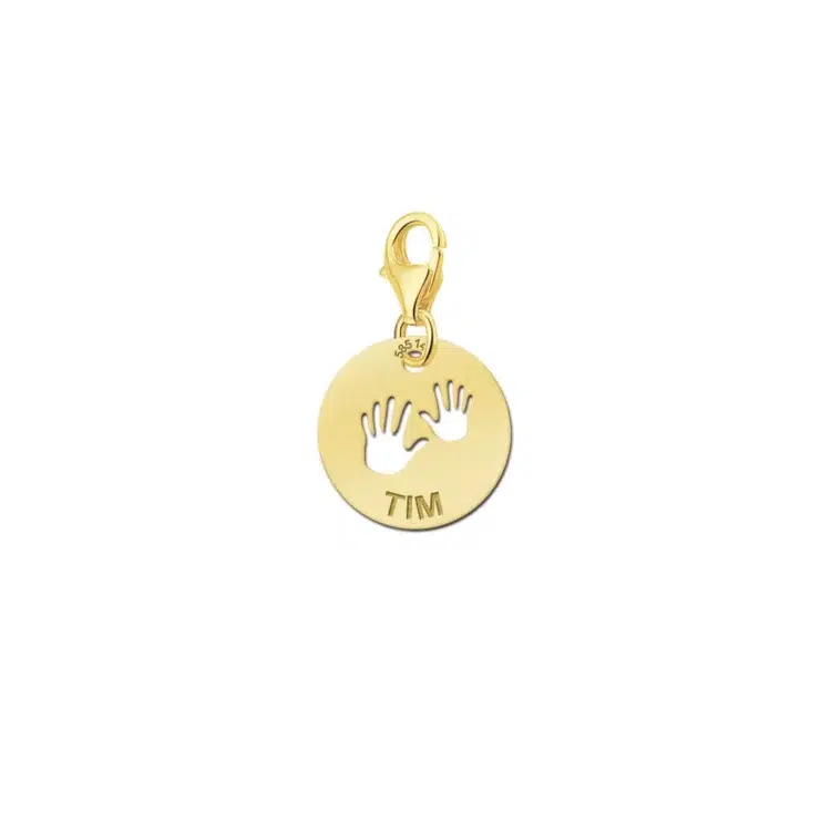 Naambedel goud baby handjes - Names4ever