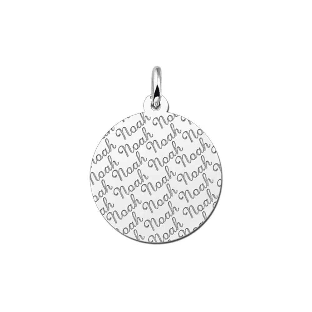 Zilveren hanger rond repeat – 19 x 19 mm – Large