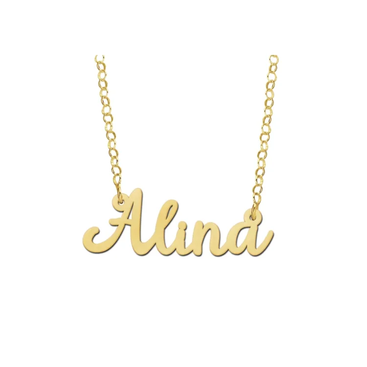 Vergulde ketting met naam model Alina Gepersonaliseerd