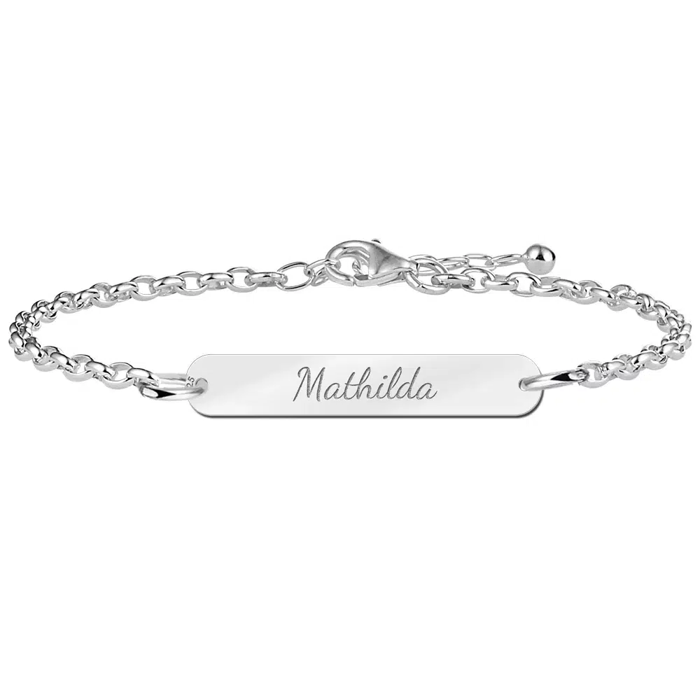 Gegraveerde Zilveren armband met naam
