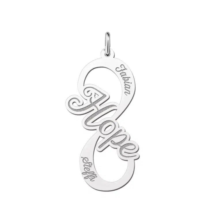 Zilveren infinity hanger hope