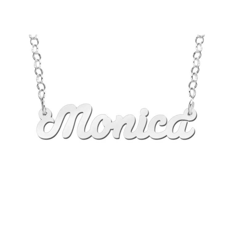 Zilveren naamketting model Monica Gepersonaliseerd