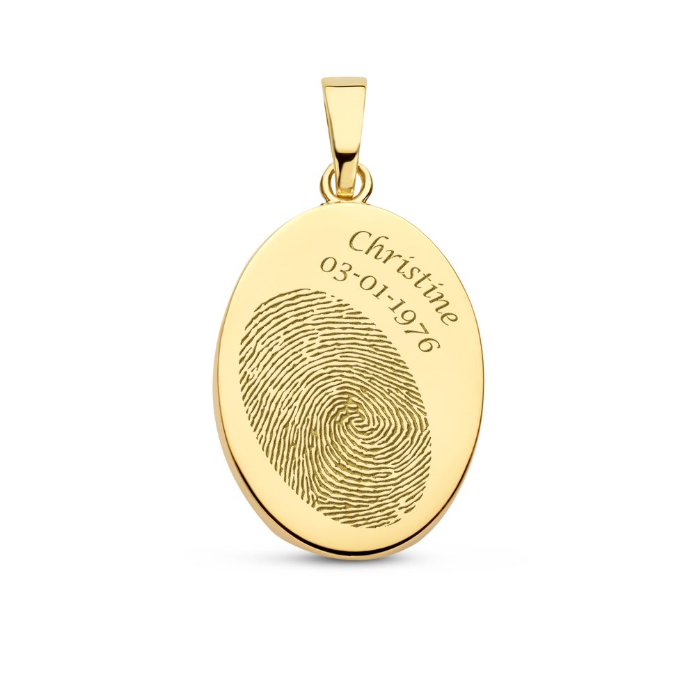 Gouden ashanger ovaal - Names4ever